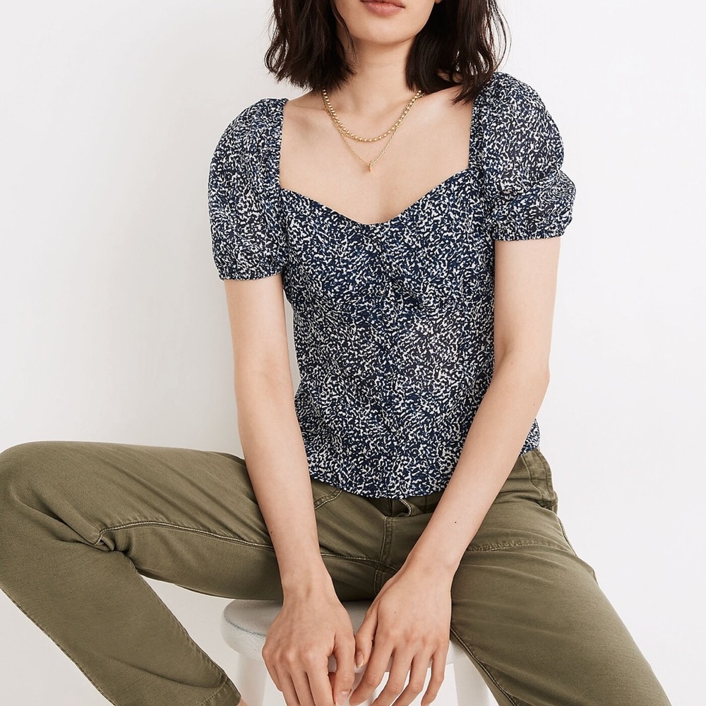Sweetheart Top in Bengali Blockprint